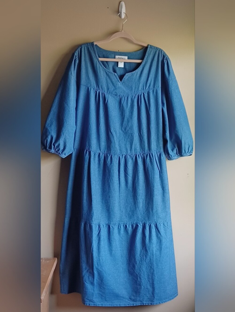 THE VERMONT COUNTRY STORE Deni. Dress in Blue 2X